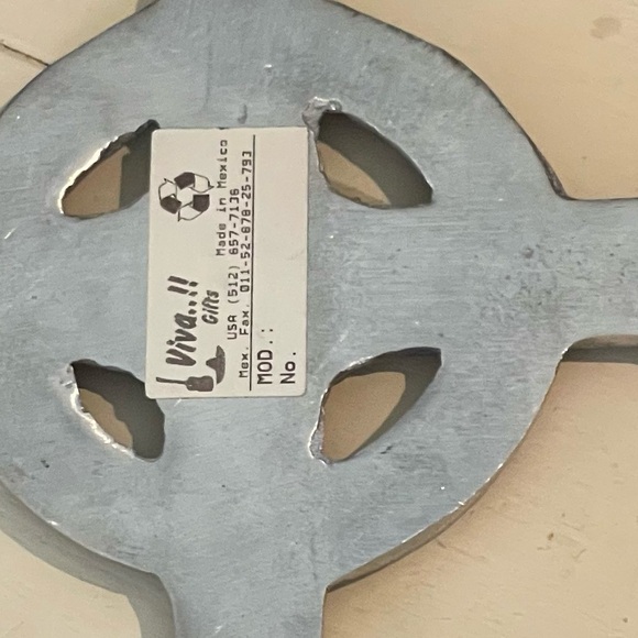 Celtic Mexican Pewter Cross Vintage Wall Decor 10” - Picture 6 of 6